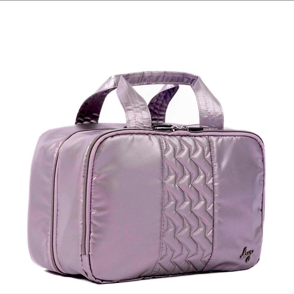 NWT: LUG FLATBED DELUXE COSMETIC BAG- METALLIC PEARL- SOLD OUT